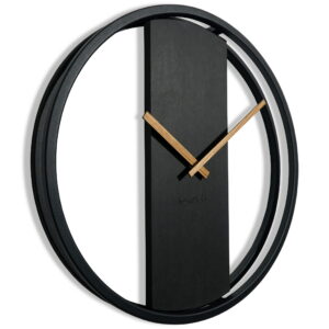Dubové hodiny Loft Oval kovové 50cm