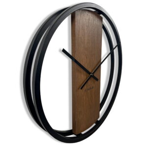 Dubové hodiny Loft Round kovové 50cm